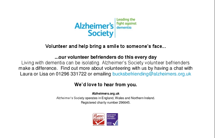 Alzheimer's Society Befriending Service
