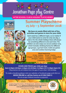 Summer Playscheme 2018 @ Jonathan Page Play Centre | England | United Kingdom