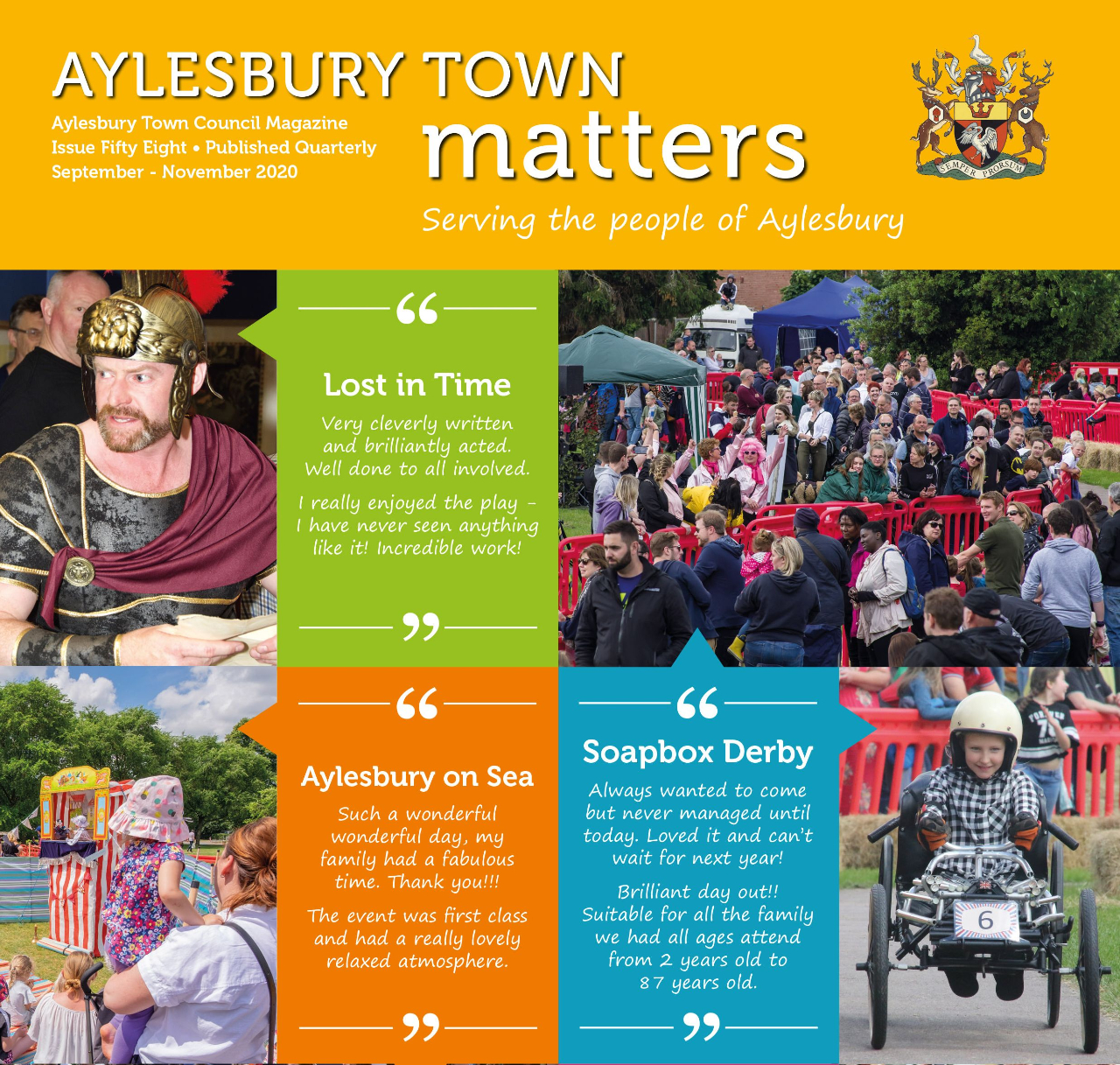 Partial cover page of Aylesbury Town Matters magazine issue 58