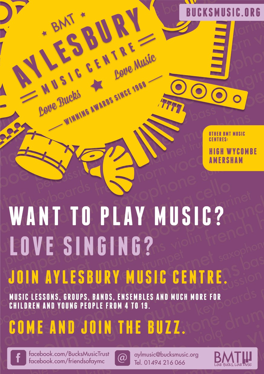 Poster for Buckinghamshire Music Trust services