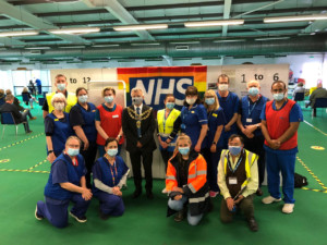 Town Mayor, Cllr Mike Smith, visits Stoke Mandeville Stadium to thank team